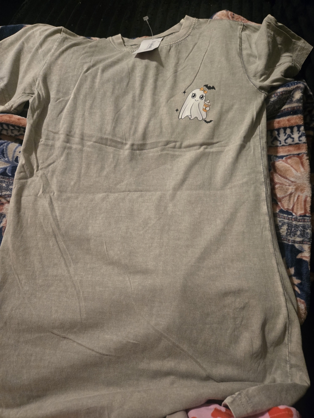 Simply Southern Grey Short Sleeve Tee with Ghost Graphic